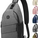 Crossbody Bags for Women Men Trendy Sling Bag Backpack Casual Chest Bag with Convertible Shoulder Strap (Medium, Light Grey)