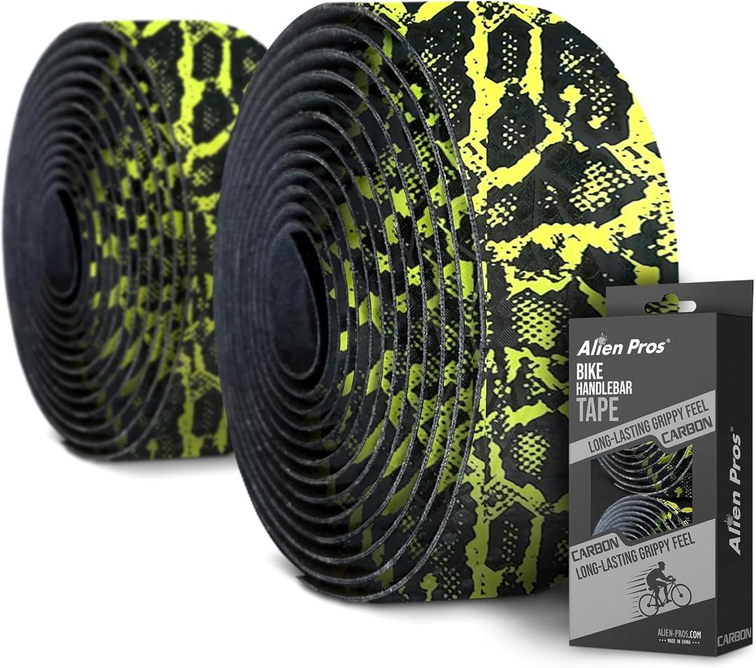 ALIEN PROS Bike Handlebar Tape PU (Set of 2) Black Red White Pink Blue - Enhance Your Bike Grip with These Bicycle Handle bar Tape - Wrap Your Bike for an Awesome Comfortable Ride