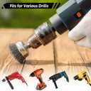 Double Elite Wire Brush for Drill Set 21 Pcs, Abrasive Wire Wheel for Drill 1/4 Inch Hex Shank, Drill Wire Brush Coarse Crimped Carbon Steel, Wire Brush Drill Attachments