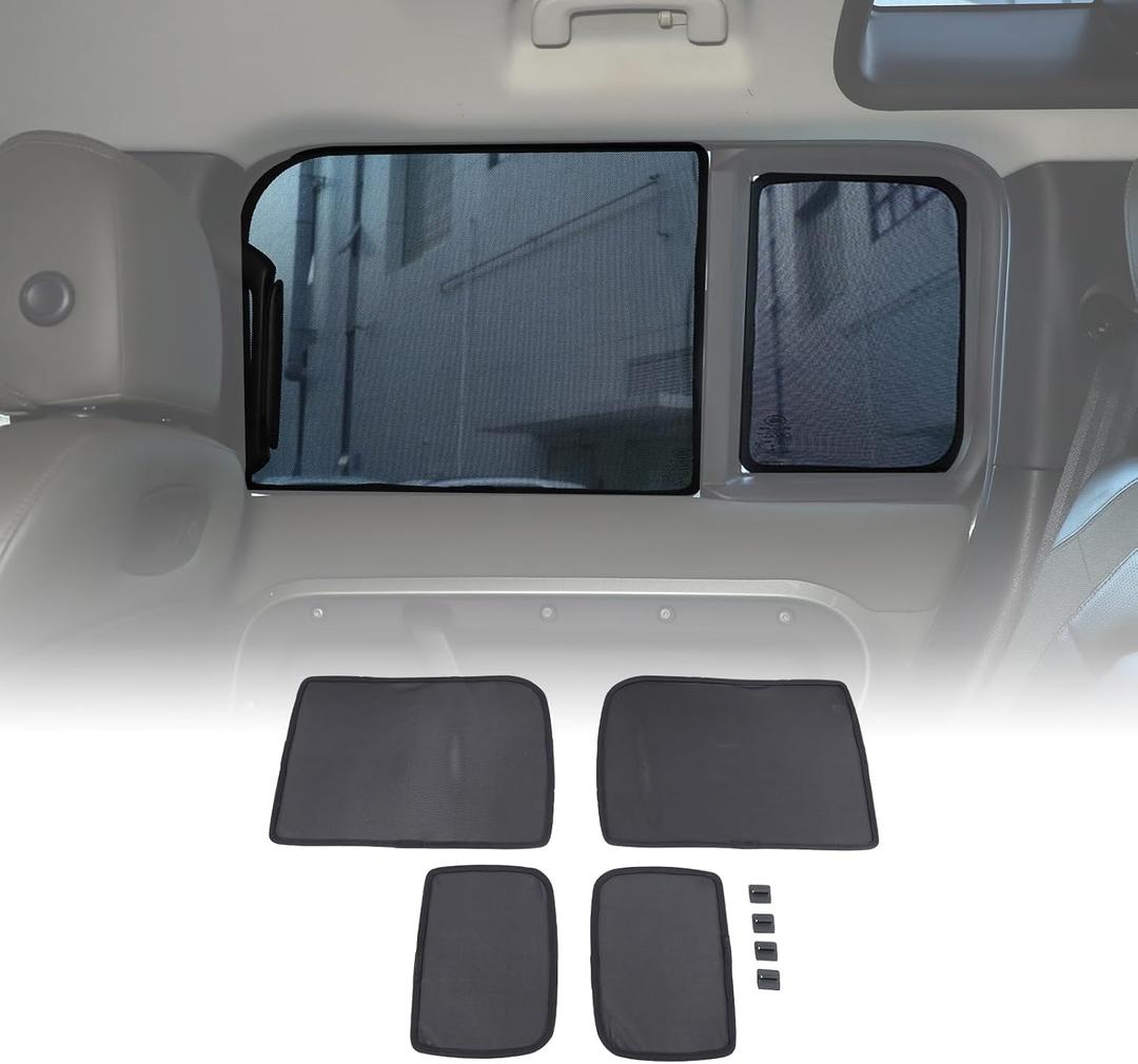 Window Shade Compatible with 2020-2025 L@nd Rover Defender 110, Breathable Mesh Side Window Screens Shade Cover for Baby, UV Rays Protection Sun Shade Blocker (Rear Side Windows 4Pcs)