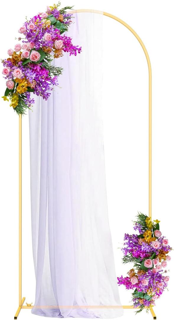 6FT Gold Metal Arch Stand for Wedding, Anniversary, Birthday Parties, Garden Background Decoration