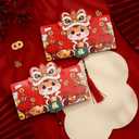 6 Pcs Cute Cartoon Horse Chinese Red Envelopes, Lunar New Year 2026 Lucky Money Envelope Reds Pocket Hong Bao Gift for Spring Festival Birthday Wedding Party, 6 Card Slots