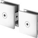 Polished Chrome Glass Clamp for Bathroom, 2PCS Shower Glass Clamp for 1/4" to 1/2"(6-12mm) Tempered Glass, U-Clamp for Shower Door