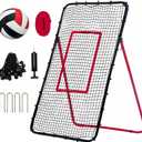 4x7FT Volleyball Rebounder Net with 5 Adjustable Angles, Bounce Back Trainer for Passing, Serving & Hitting Practice, Ideal Volleyball Training Equipment for Backyard