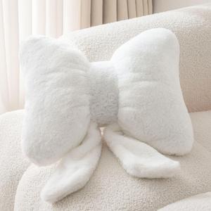 Bow Pillow Throw Pillows Butterfly Shaped Decorative Cute Pillows for Bed Sofa Cute Home Decorr,White 10 * 8inch