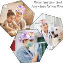 2 Pcs Working Cap with Buttons Sweatband Vintage Ocean Sea Turtle Starfish Retro Ribbon Tie Back Bouffant Hats (One Size, Multicoloured 11)