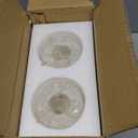 2 Pack White Frosted Spiral Textured Glass Shade, Cylinder Light Fixture Replacement Globe or Cover with 1-5/8-Inch Fitter for Chandelier Wall Sconce Pendant Light, G0071