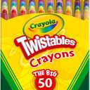 Crayola Mini Twistables Crayons for Kids (50ct), Cute School Supplies for Girls & Boys, Toddler Crayons for Coloring Books, Back to School Gifts for Kids