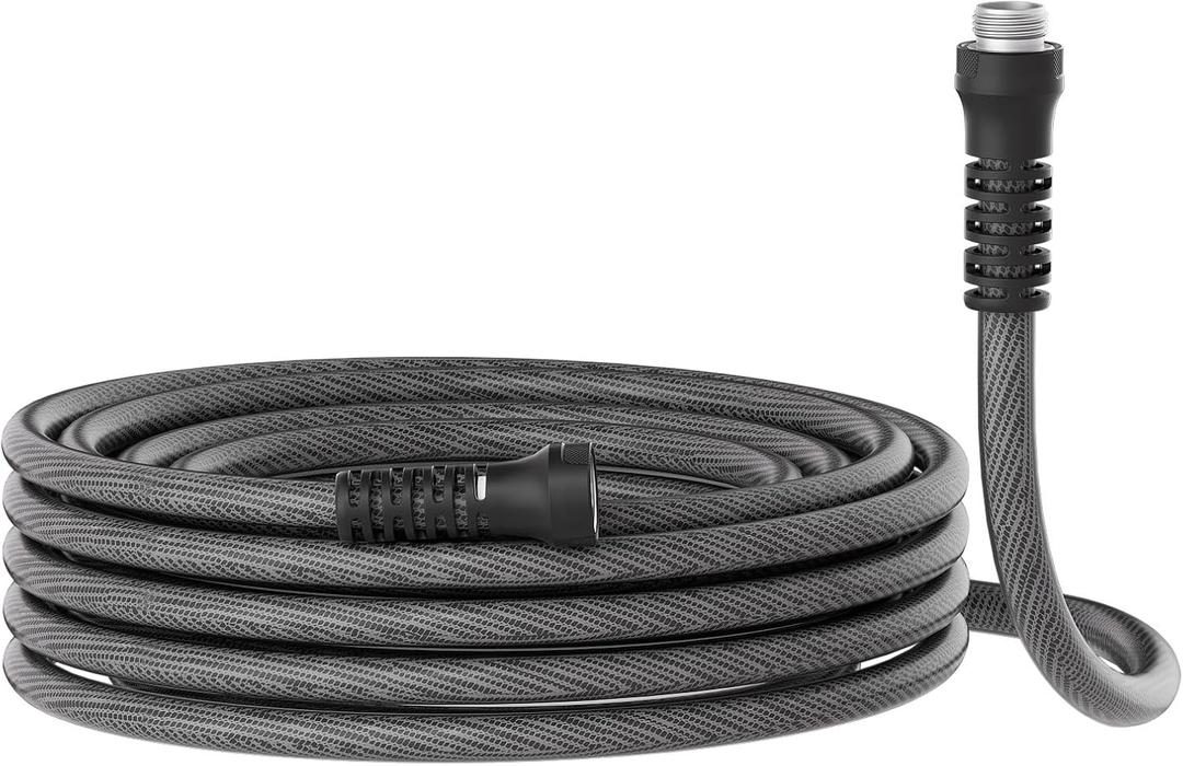 Garden Hose 25ft x 5/8",Flexible Water Hose,Lightweight Braided Hose with Swivel Handle,Leak-Free Connections, Male to Female Fittings, Kink Resistant Durable Hybrid Hose,Grey