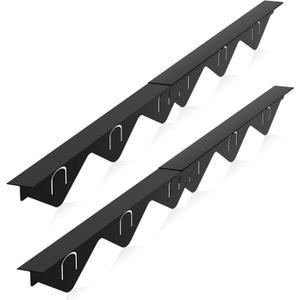 Stove Gap Covers Stainless Steel 2 Packs, 13.8"-27.5" Retractable Range Gap Cover, Heat-Resistant Stove Gap Filler, Cooktop Trim Kit, Stove Guard for Even Surface - Black