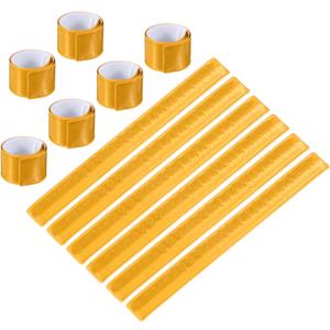 PATIKIL Reflective Slap Bands, Reflector Band Snap Bracelet Armbands High Visibility Safety Reflectors Wrist Strap Strips for Night Jogging Cycling Hiking (Gold)