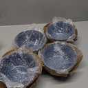 Bosmarlin Stoneware Soup Bowl Set of 4, 26 Oz, Cereal Bowl for Oatmeal, Dishwasher and Microwave Safe, Reactive Glaze (Deep blue, 6 in)