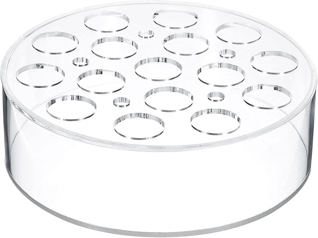 uxcell Acrylic Flower Vase, 8 Inch Round Floral Centerpiece with 16+5 Holes for Dining Table, Round Flower Vase for Centerpieces Weddings Party Home Decor