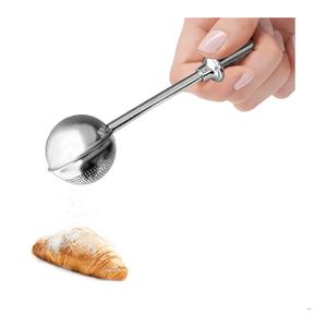JETKONG Powdered Sugar Shaker Duster Flour Dispenser Shaker with 18/8 Stainless Steel Spring-operated Handle for Sugar Flour and Spices