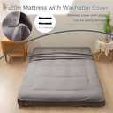 MAXYOYO 6" Extra Thick Floor Futon Mattress, Foldable Japanese Floor Mattress for Adults, Roll Up Tatami Pad for Guest Room, Dark Grey, Queen