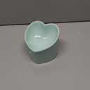 Elevated Cat Bowls, Raised Cat Bowl for Indoor Cats, Cute Heart Ceramic Tilted Puppy Food Set Supplies Whisker Friendly Anti Vomit, 1 Pack Light Green