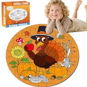 Large Thanksgiving Floor Puzzle 22" Fall Crafts Bulk and Fall Activity Supplies 70 Pcs Thanksgiving Coloring Puzzle Turkey and Pumpkin Coloring DIY Puzzle Thanksgiving Party Gifts : Toys & Games