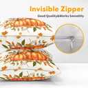 Fall Throw Pillow Covers 18x18 Inch Set of 2 Orange Autumn Pumpkin Decorative Outdoor Pillow Covers Thanksgiving Pillowcases Cotton Linen Cushion Covers for Couch Bedroom Home Decor