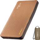 LOSTHORIZON Air & Foam Camping Mattress, Self-Inflating Sleeping Pad, 4.5" Thick, with Pump Sack, Single (Brown)