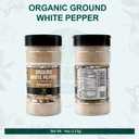 Soeos Organic White Pepper Ground, 4 Ounce, Non-GMO, Freshly Peppercorn Powder Bulk, Packed To Keep Peppers Fresh, Ground White Pepper (EXP 06/08/26)