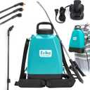3 Gallon Battery Powered Sprayer Backpack, Pressure Sprayer with 5 Nozzles, Professional Electric Sprayer for Weed, Sterilisation, Garden and Yard, 2 Wands for Pros Removing, Degreasing or Cleaning