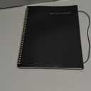 SUNEE Meeting Notebook for Work with Sticky Tabs - 160 Pages, A4 Size Project Planner, Spiral Meeting Agenda/Minutes Notebook Organizer for Women Men, Note Taking, Office & Business, 8.5"x11", Black