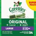 Greenies Original Large Dental Dog Treats, 54 oz. Pack (34 Treats) (EXP 09/26/26)
