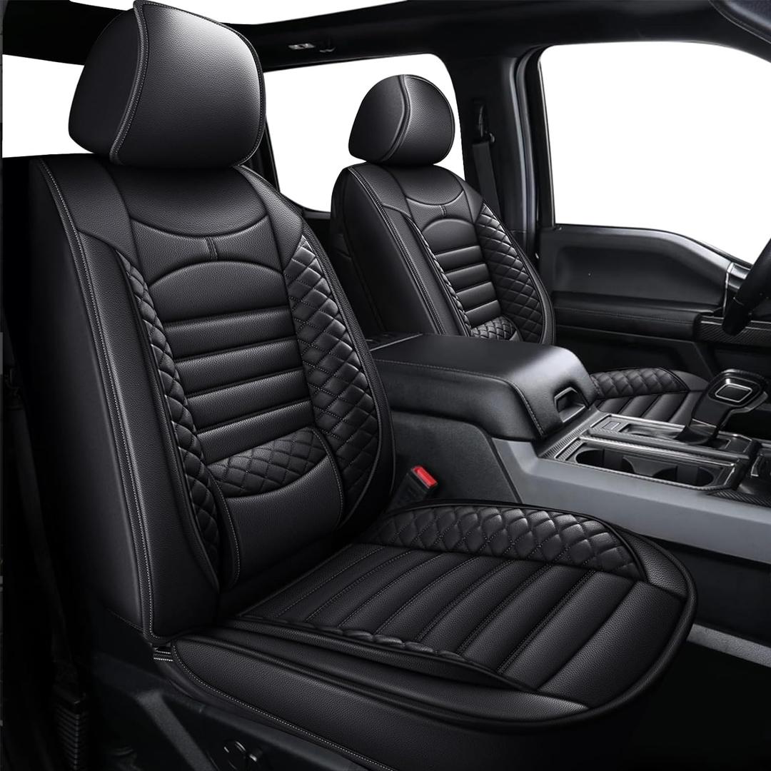 Seat Cover for Ford F150 2009-2024 2025 - F250/F350/F450 2017-2024 2025: 1 Seat Set Faux Leather Truck Seat Cover Car Cushion (Black) (, #014 black)