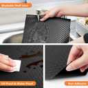 Shelf Liners for Kitchen Cabinets Refrigerator Liners Waterproof & Oil-Proof Kitchen Cupboard Liner Non-Slip Drawer Mats EVA Non Adhesive Fridge Liner for Shelves - Black 11.8 x 118 Inch