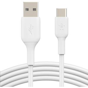 Belkin BoostCharge USB-C to USB-A Cable (1M/3.3ft) for iPhone 16, iPhone 16 Pro, iPhone 15, Samsung Galaxy S25, S24, Note20, Pixel 9, iPad Pro, Nintendo Switch 2, Carplay and More - White
