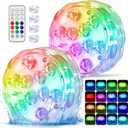 2026 Upgraded Submersible LED Lights, IP68 Waterproof Floating Pool Hot Tub Lights with Remote Control, 16 RGB Colors, Timer, Suction Cups, Battery Powered Underwater Lights for Spa, Pond, Vase Decor