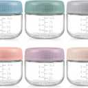 NETANY 6 Pack 4 oz Glass Baby jars with Airtight Lids, Glass Baby Food Storage Containers,Overnight Oats Containers with Lids | Microwave, Dishwasher & Freezer Safe | Includes 10 Labels