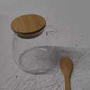 Glass Spice Storage Container with Spoon, 6PCS 12oz Airtight Sealed Condiment Jar with Tray, Kitchen Pantry Seasoning Canister Set for Salt Coffee Sugar Tea, Small Canister Set for Kitchen (6PCS with Tray and Spoon)