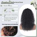 Alebery 20 Inch Drawstring Ponytail Extension for Black Women Deep Curly Ponytail Extension Synthetic Mixed with Human Hair Hairpieces Afro Kinky Curly Pony Tail for Daily Use (Black)