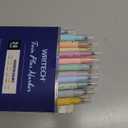 WRITECH Dual Tip Highlighter Markers: Aesthetic Fine & Chisel Tip Pastel Vintage Marker Multicolor Pens Pack No Bleed & Smear for Bible Highlighting Journaling, Assorted Colors 12ct