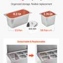 VEVOR Refrigerated Condiment Prep Station, 120W Countertop, One 1/3 Pan and Four 1/6 Pans, 304 Stainless Body, PC Lid, Sandwich Prep Table with Stainless Guard, New Stainless 40 in