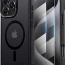 Tigowos for iPhone 16 Pro Max Pro Max case,Compatible with MagSafe,[16FT Drop Resistant][2 Tempered-Glass Screen Protectors] Shockproof case for iPhone 16 Pro Max Cases 6.9 inchBlack Set