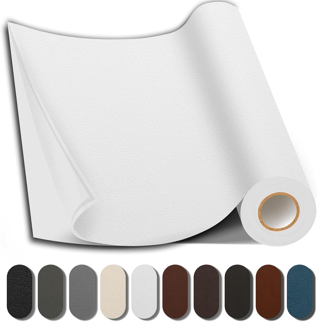 Leather Repair Patch, 35X79 Inch Repair Patch Self Adhesive Waterproof, DIY Large Vinyl Patches for Couches, Furniture, Kitchen Cabinets, Wall （White, 35X79 Inch）