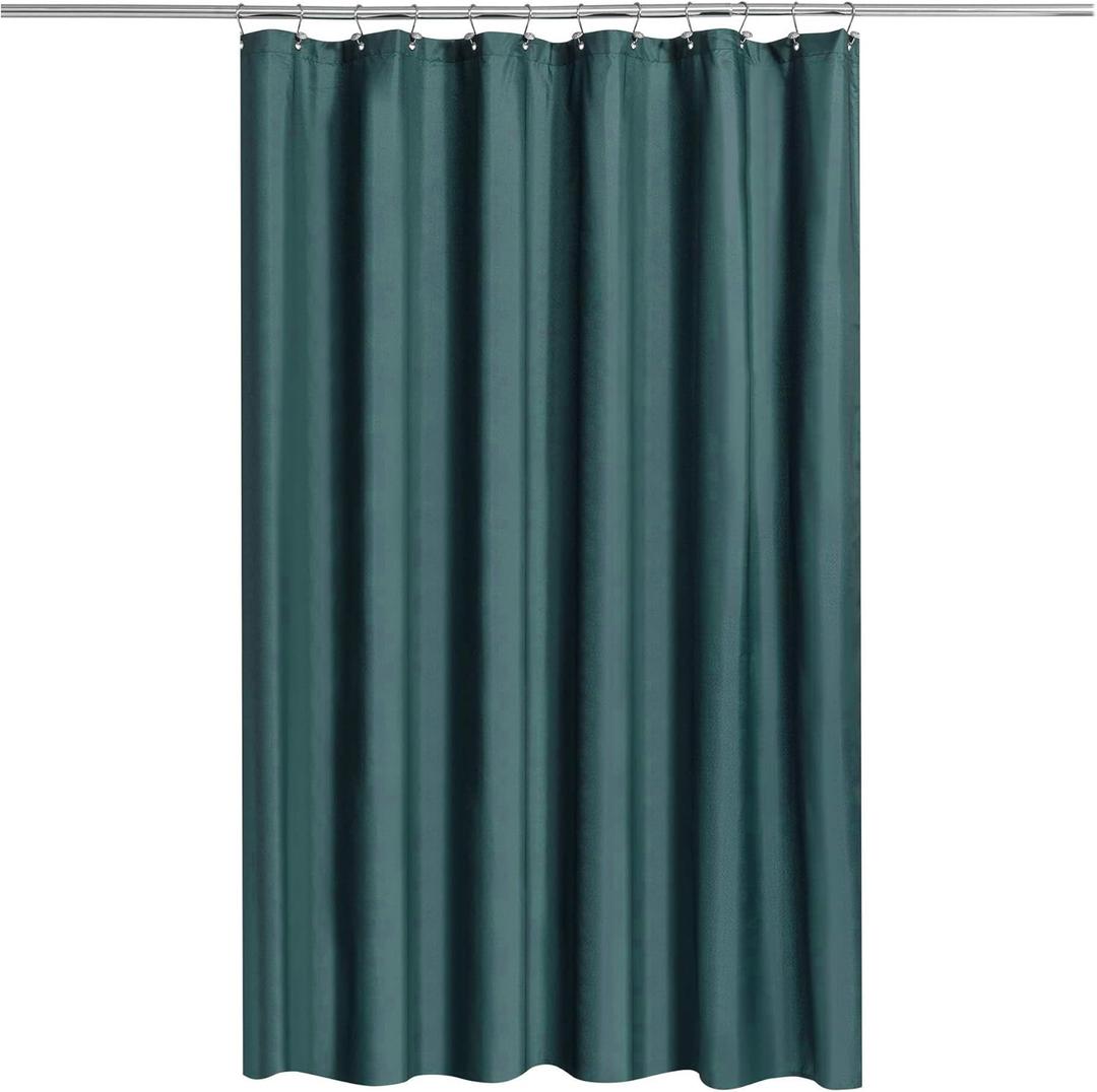 N&Y HOME Fabric Shower Curtain or Liner with Magnets- Hotel Quality, Machine Washable, Water Repellent - Teal, 72x72