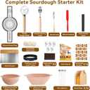 Sourdough Starter Kit, 24PCS Sourdough Bread Baking Supplies, 9"Round & 11"Oval Banneton Bread Proofing Basket, Bread Sling, Starter Jar, Whisk, Scrapers, Bread Lame, Bag, Sour Dough Making Tools Kit