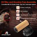 2 x Oil Filter and Oil Filter Cap Replacement For 2011-2013 Chrysler 200, 300, Town & Country, Dodge Avenger, Challenger, Charger, Durango, Journey & MoreReplaces# 917-050, 68079747AC