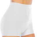 Womens Seamless Shaping Boyshorts Panties Tummy Control Underwear Slimming Shapewear Slip Shorts (Large, #A2 White(light Tummy Control))