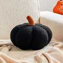 Halloween Pumpkin Pillows, Black Fall Decoration Pumpkin Shaped Throw Pillow, 11" Cute 3D Shaped Cushion for Sofa Couch Bedroom Autumn Thanksgiving (Large-11 Inch)