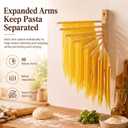 Wood Pasta Drying Rack Wall Mounted Large Collapsible Pasta Rack 10 Bars Foldable Bamboo Homemade Spaghetti Dryer Hanging Fresh Noodle Hanger Holder for Kitchen Wall Pantry Easy Storage