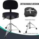 TENTOTEN Drum Throne with Backrest Drum Chair, Portable Removable Drum Throne Seat Motorcycle Style Hydraulic Drum Stool for Adults with Adjustable Backrest & Memory Foam (Black Velvet)