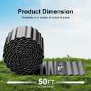 Land Guard Corrugated Garden Edging Border, 6" x 50' Landscape Paver Edging, Tall Landscape Edging, Fence for Garden, Flower Bed, Lawn and Landscape Edging (Glossy Black)