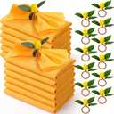 Preboun 24 Pcs Yellow Cloth Napkins with Lemon Napkin Rings