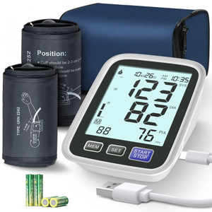 Blood Pressure Machine Upper Arm, 3 Size Cuffs, S, M/L and XL, Small 7"9", Medium/Large 9"17" and Extra Large XLarge Cuff 13"21", Accurate Automatic Digital BP Monitor Home Use, Large Backlit LCD White