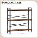 Book Shelf, 3 Tier Bookshelf 31.49" Width, Book Shelf Storage and Organization, Wooden and Metal Industrial Bookcase, Large Book Shelves for Home Living Room Bedroom Office Storage(Vintage), 3 Tier - 31.5" W