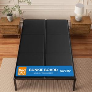 Full Bunkie Board 10mm (54" x 75") Black Under Mattress Support, Anti-Sag & Noise-Free, Breathable Low Profile Bed Board for Metal Frame, Platform & Slatted Beds